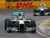 GP AUSTRALIA, 17.03.2013- Qualifiche, Nico Rosberg (GER) Mercedes AMG F1 W04 davanti a Lewis Hamilton (GBR) Mercedes AMG F1 W04 