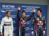 GP AUSTRALIA, 17.03.2013- Qualifiche, (L-D) terzo Lewis Hamilton (GBR) Mercedes AMG F1 W04, Sebastian Vettel (GER) Red Bull Racing RB9 pole position e secondo Mark Webber (AUS) Red Bull Racing RB9 