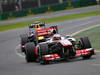 GP AUSTRALIA, 17.03.2013- Gara, Jenson Button (GBR) McLaren Mercedes MP4-28 davanti a Mark Webber (AUS) Red Bull Racing RB9 