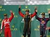 GP AUSTRALIA, 17.03.2013- Gara, Kimi Raikkonen (FIN) Lotus F1 Team E21 vincitore, secondo Fernando Alonso (ESP) Ferrari F138 e terzo Sebastian Vettel (GER) Red Bull Racing RB9 