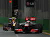 GP AUSTRALIA, 17.03.2013- Gara, Jenson Button (GBR) McLaren Mercedes MP4-28 davanti a Mark Webber (AUS) Red Bull Racing RB9