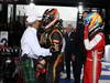 GP AUSTRALIA, 17.03.2013- Gara, Sir Jackie Stewart (GBR), Kimi Raikkonen (FIN) Lotus F1 Team E21 vincitore e Fernando Alonso (ESP) Ferrari F138 