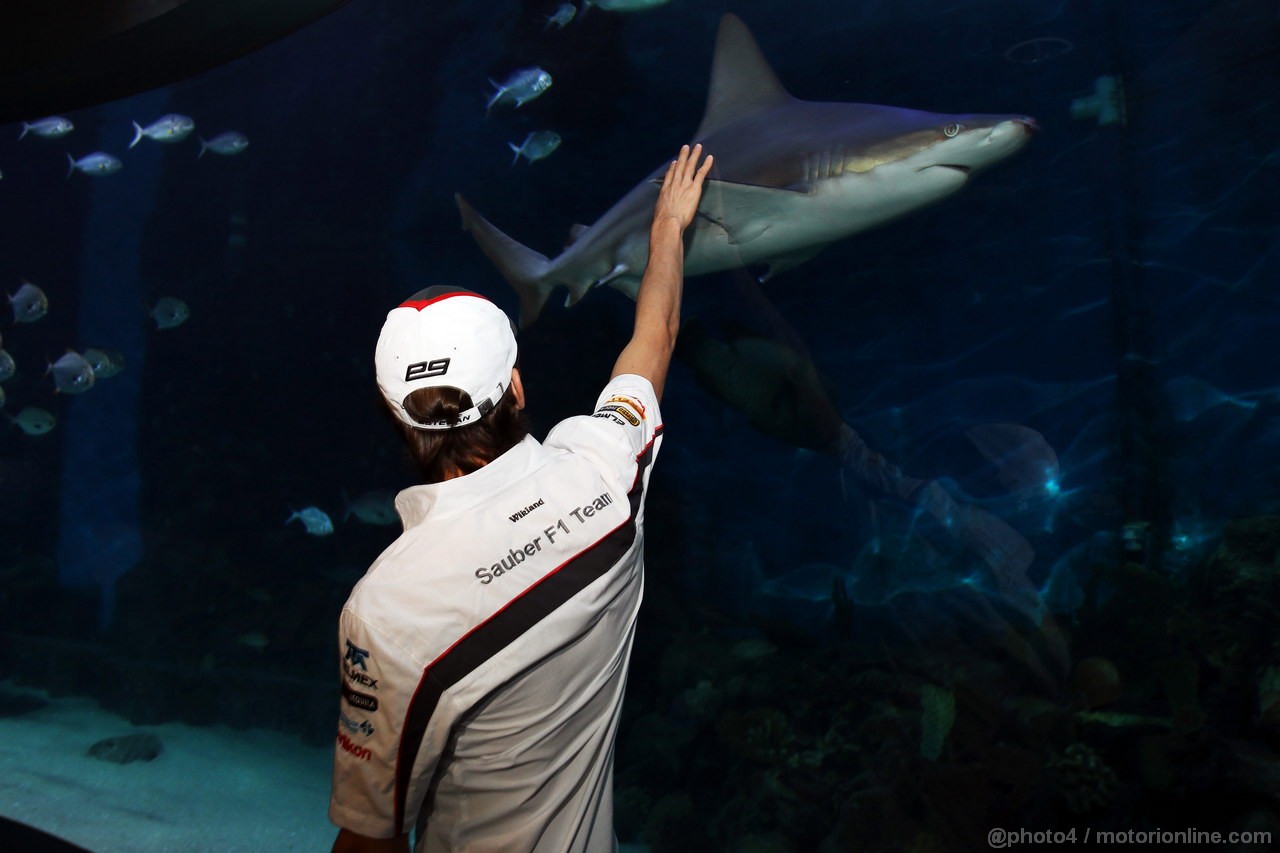GP AUSTRALIA, 13.03.2013- Esteban Gutierrez (MEX) Sauber at Melbourne Aquarium.
