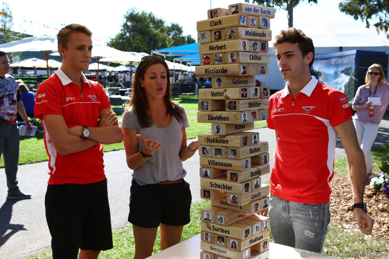 GP AUSTRALIA, 14.03.2013- Max Chilton (GBR), Marussia F1 Team MR02 e Jules Bianchi (FRA) Marussia F1 Team MR02 