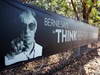 GP AUSTRALIA, Anti drink drive banner featuring Bernie Ecclestone (GBR) CEO Formula One Group (FOM) 
