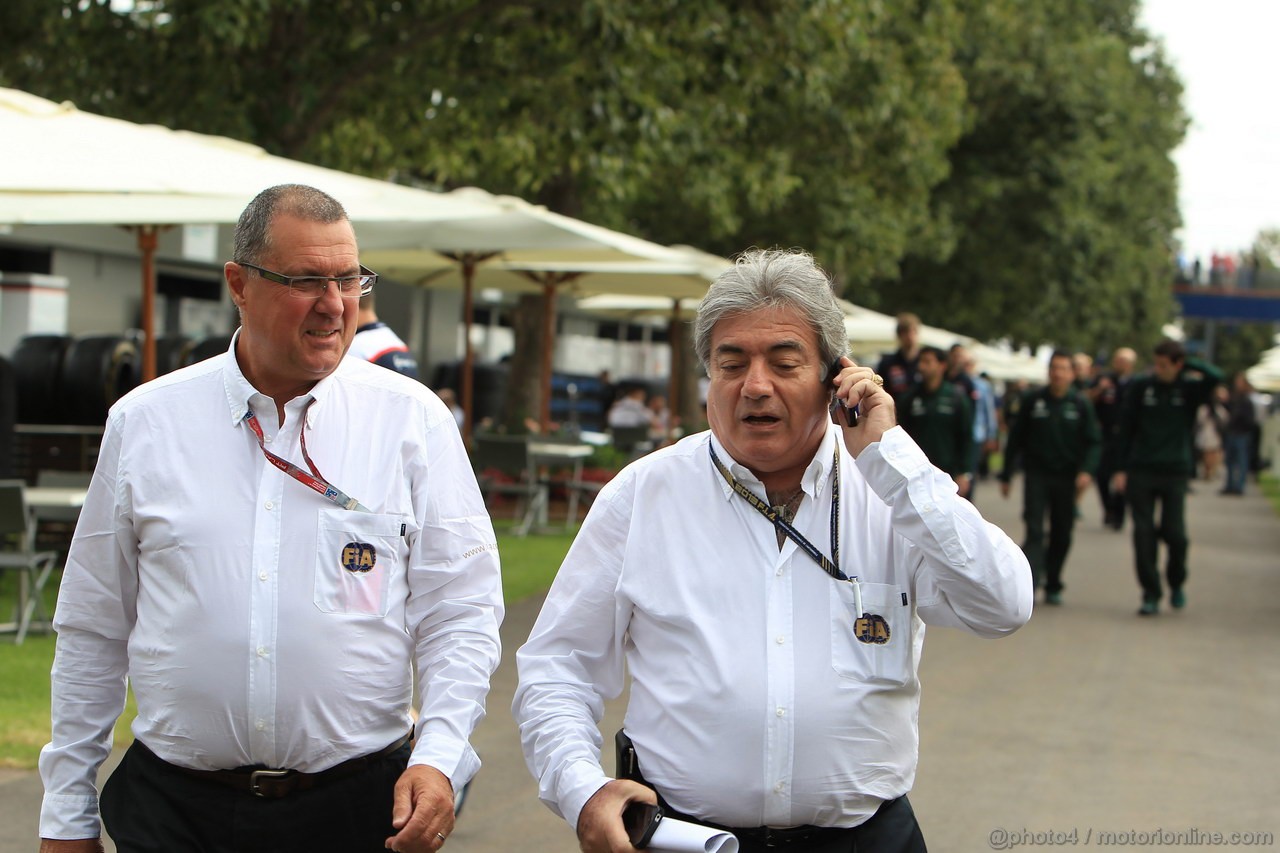 GP AUSTRALIA, 16.03.2013- (L-D) Steve Chopping e Enzo Spano, FIA Stewards