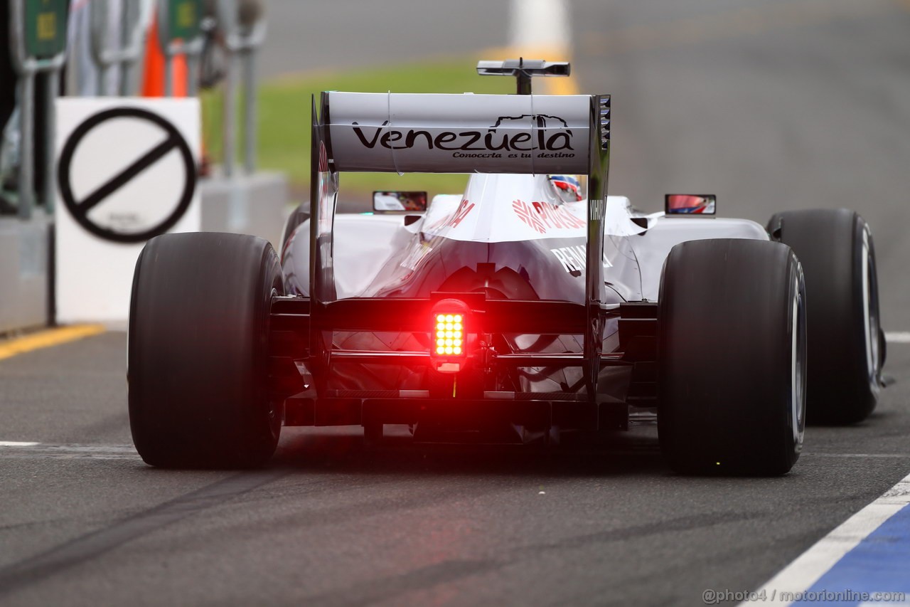 GP AUSTRALIA, 16.03.2013- Prove Libere 3, Pastor Maldonado (VEN) Williams F1 Team FW35 