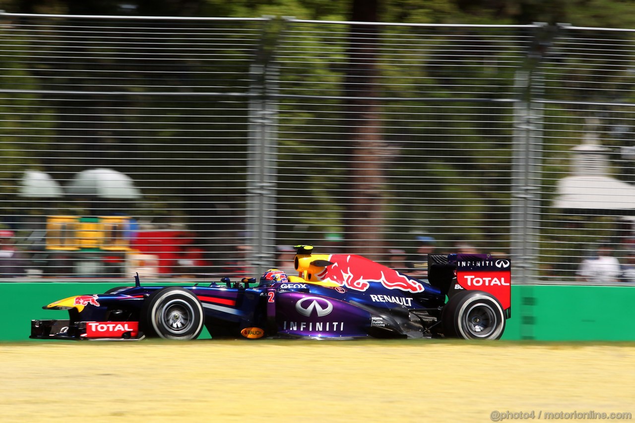 GP AUSTRALIA, 15.03.2013- Prove Libere 1, Mark Webber (AUS) Red Bull Racing RB9 
