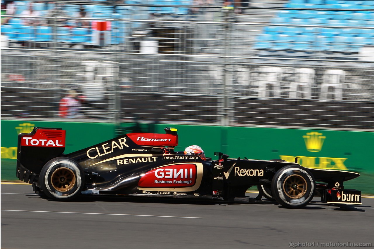 GP AUSTRALIA, 15.03.2013- Prove Libere 1, Romain Grosjean (FRA) Lotus F1 Team E21