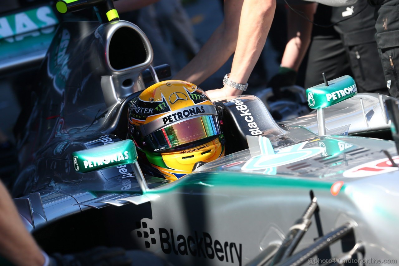 GP AUSTRALIA, 15.03.2013- Prove Libere 1, Lewis Hamilton (GBR) Mercedes AMG F1 W04 