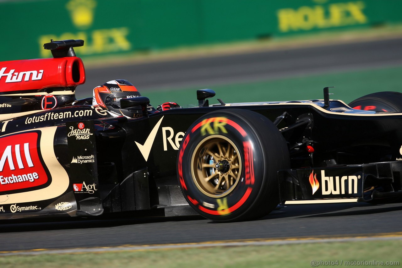 GP AUSTRALIA, 15.03.2013- Prove Libere 2, Kimi Raikkonen (FIN) Lotus F1 Team E21 