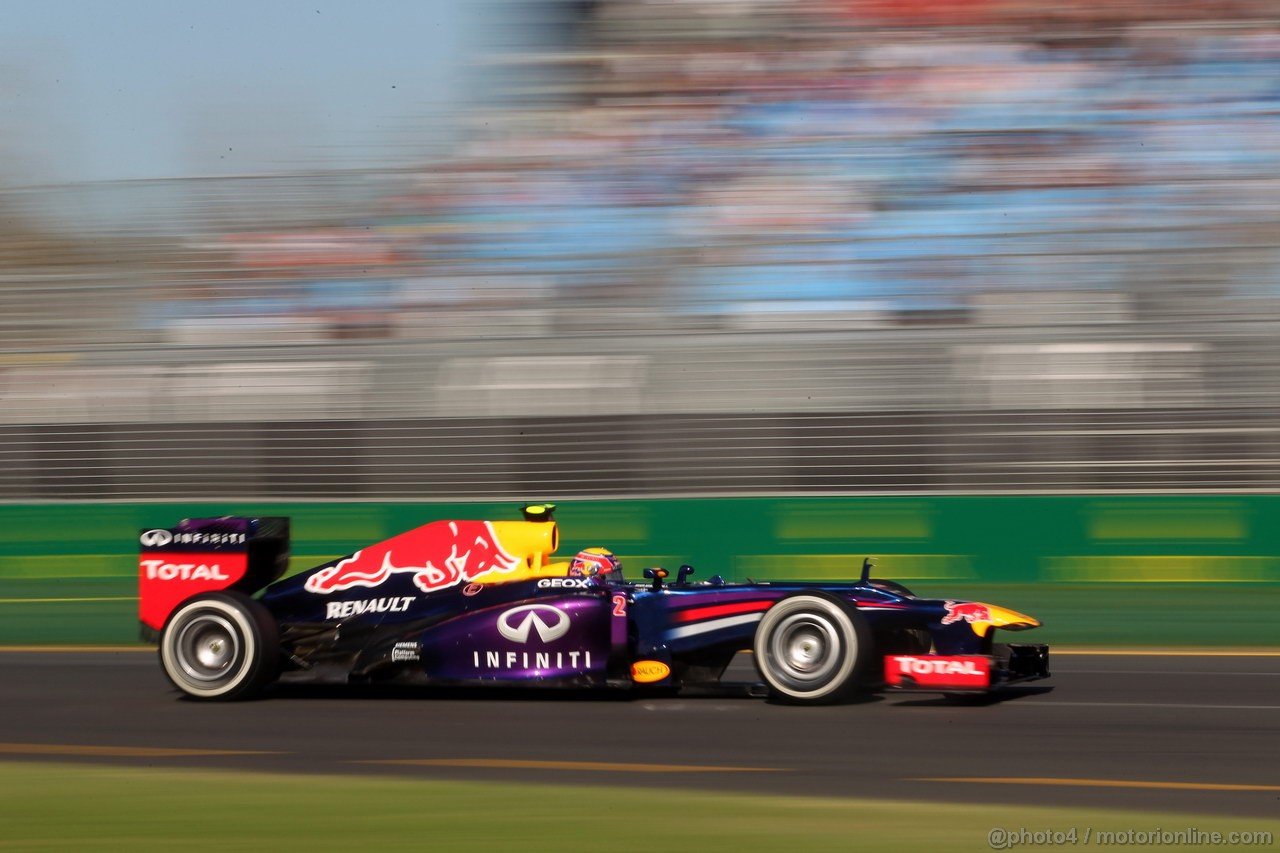 GP AUSTRALIA, 15.03.2013- Prove Libere 2, Mark Webber (AUS) Red Bull Racing RB9 