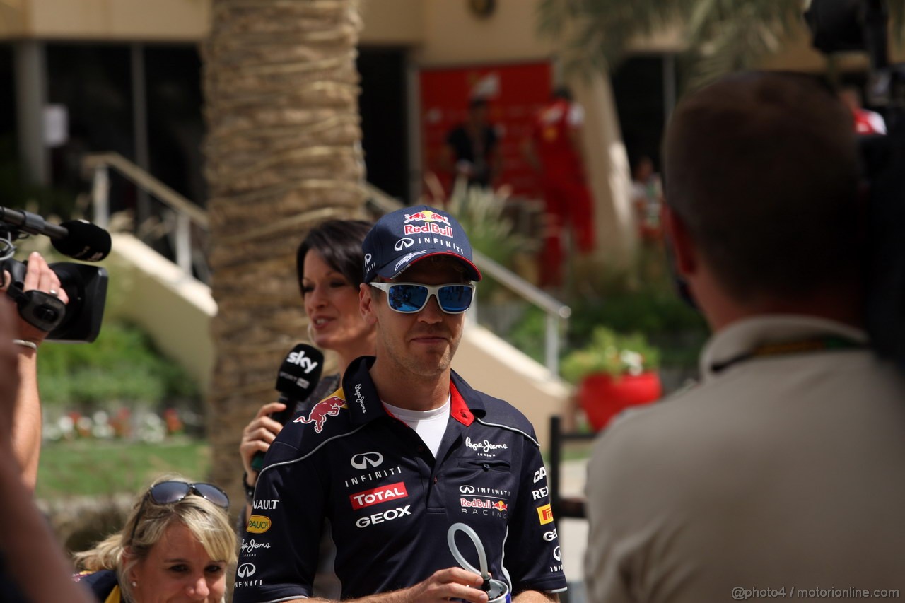 GP BAHRAIN, 21.04.2013- Sebastian Vettel (GER) Red Bull Racing RB9 