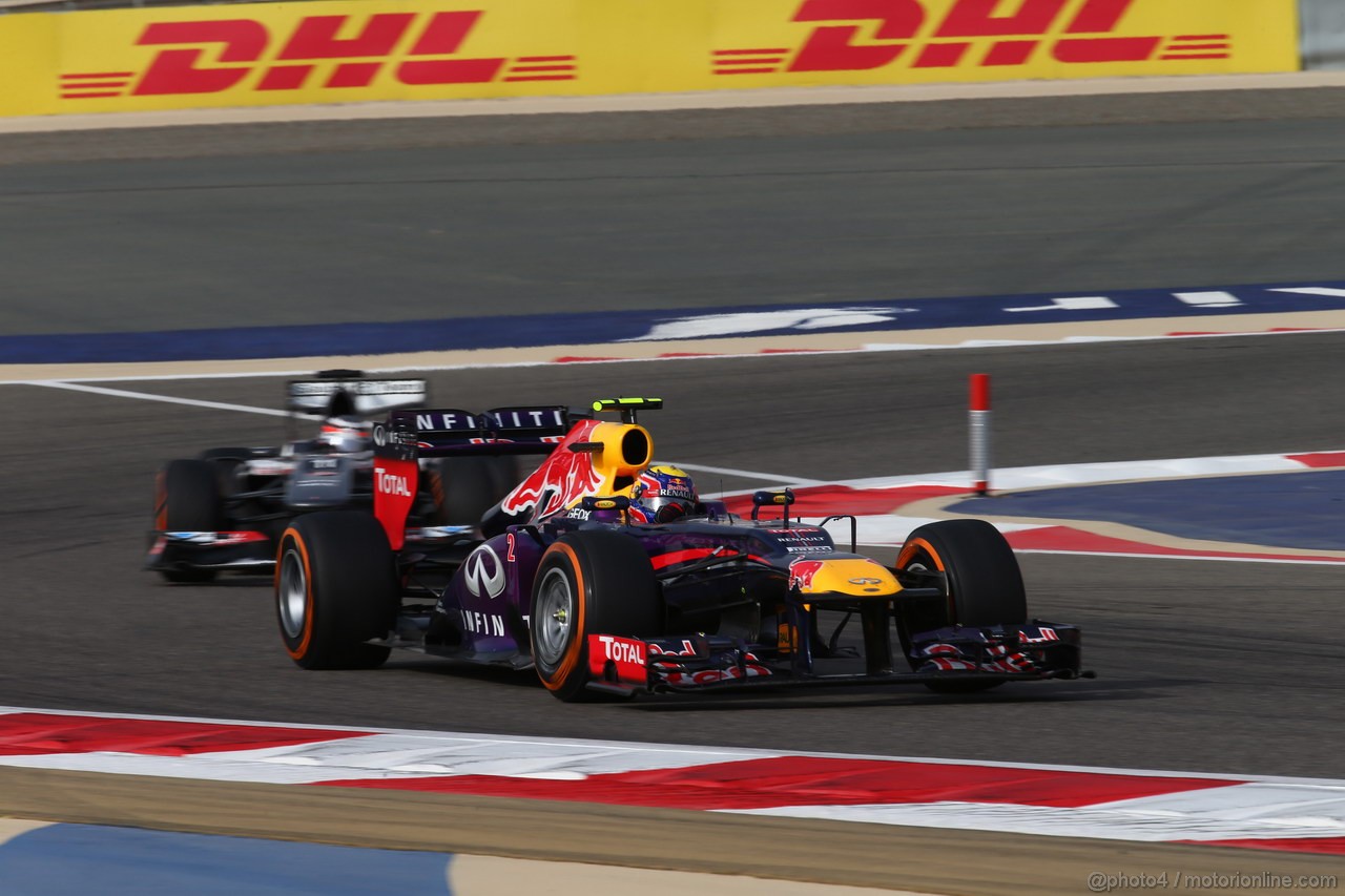 GP BAHRAIN, 21.04.2013- Gara, Mark Webber (AUS) Red Bull Racing RB9 