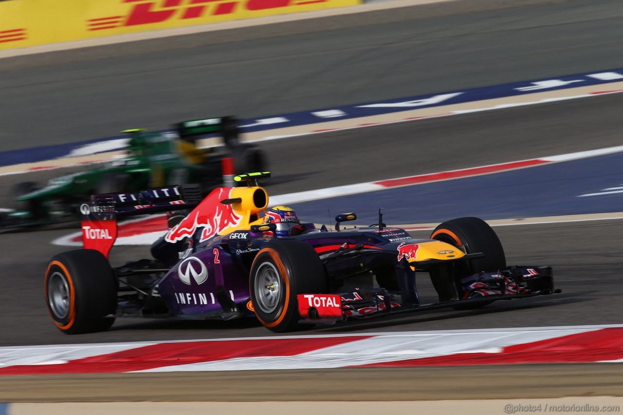 GP BAHRAIN, 21.04.2013- Gara, Mark Webber (AUS) Red Bull Racing RB9 