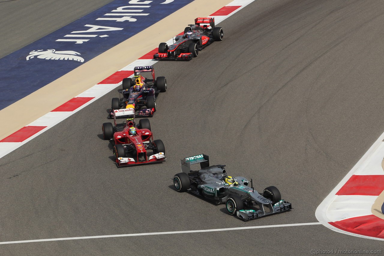 GP BAHRAIN, 21.04.2013- Gara, Nico Rosberg (GER) Mercedes AMG F1 W04 