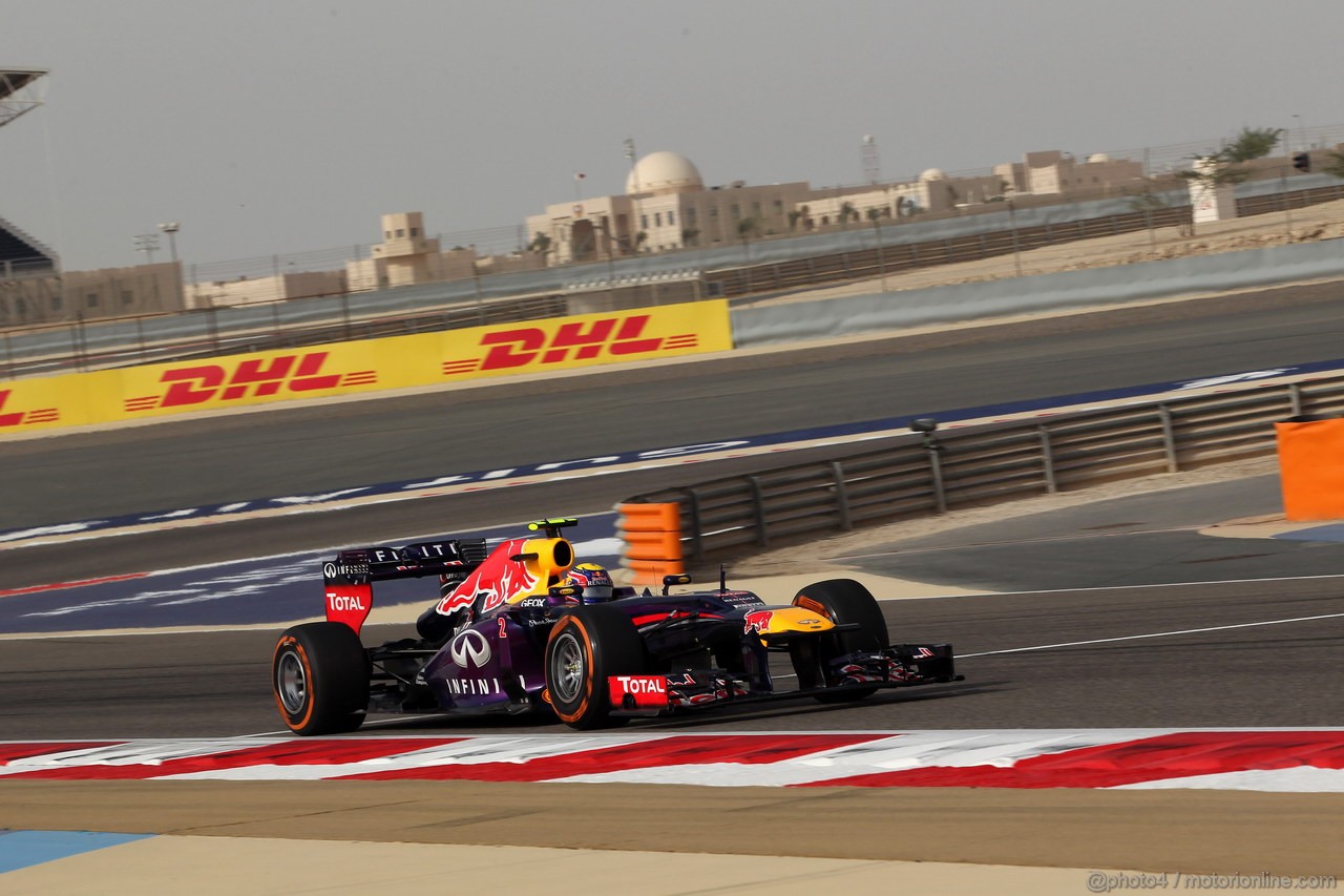 GP BAHRAIN, 21.04.2013- Gara, Mark Webber (AUS) Red Bull Racing RB9 