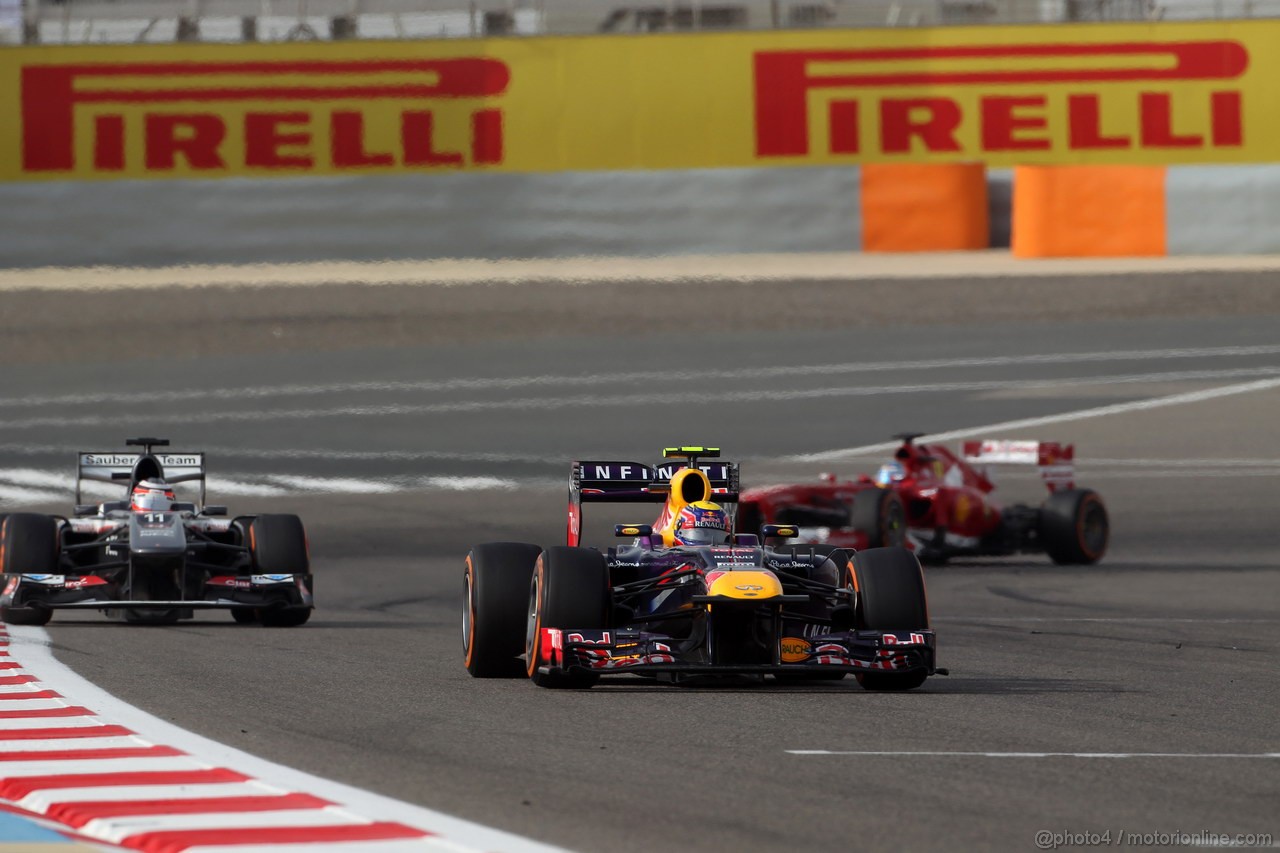 GP BAHRAIN, 21.04.2013- Gara, Mark Webber (AUS) Red Bull Racing RB9 