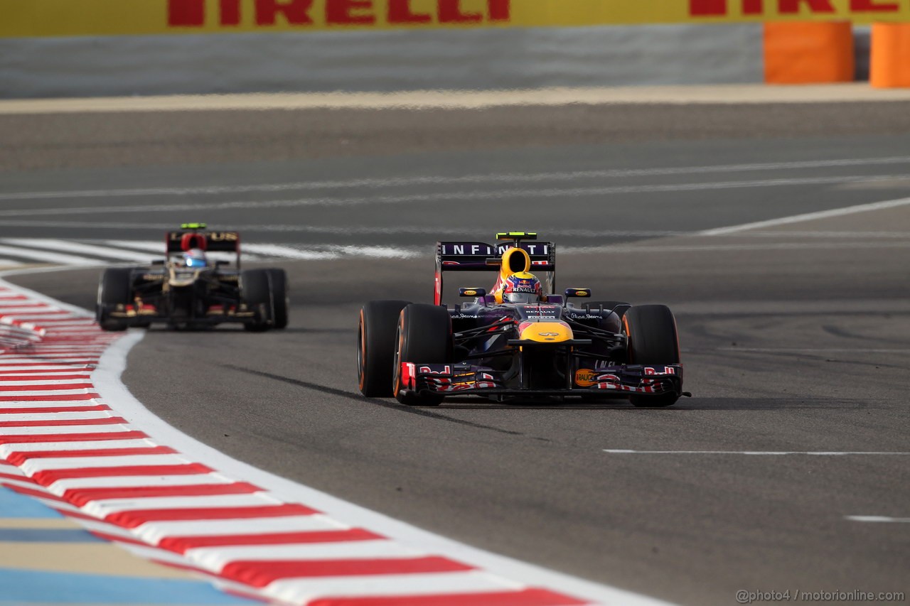GP BAHRAIN, 21.04.2013- Gara, Mark Webber (AUS) Red Bull Racing RB9 