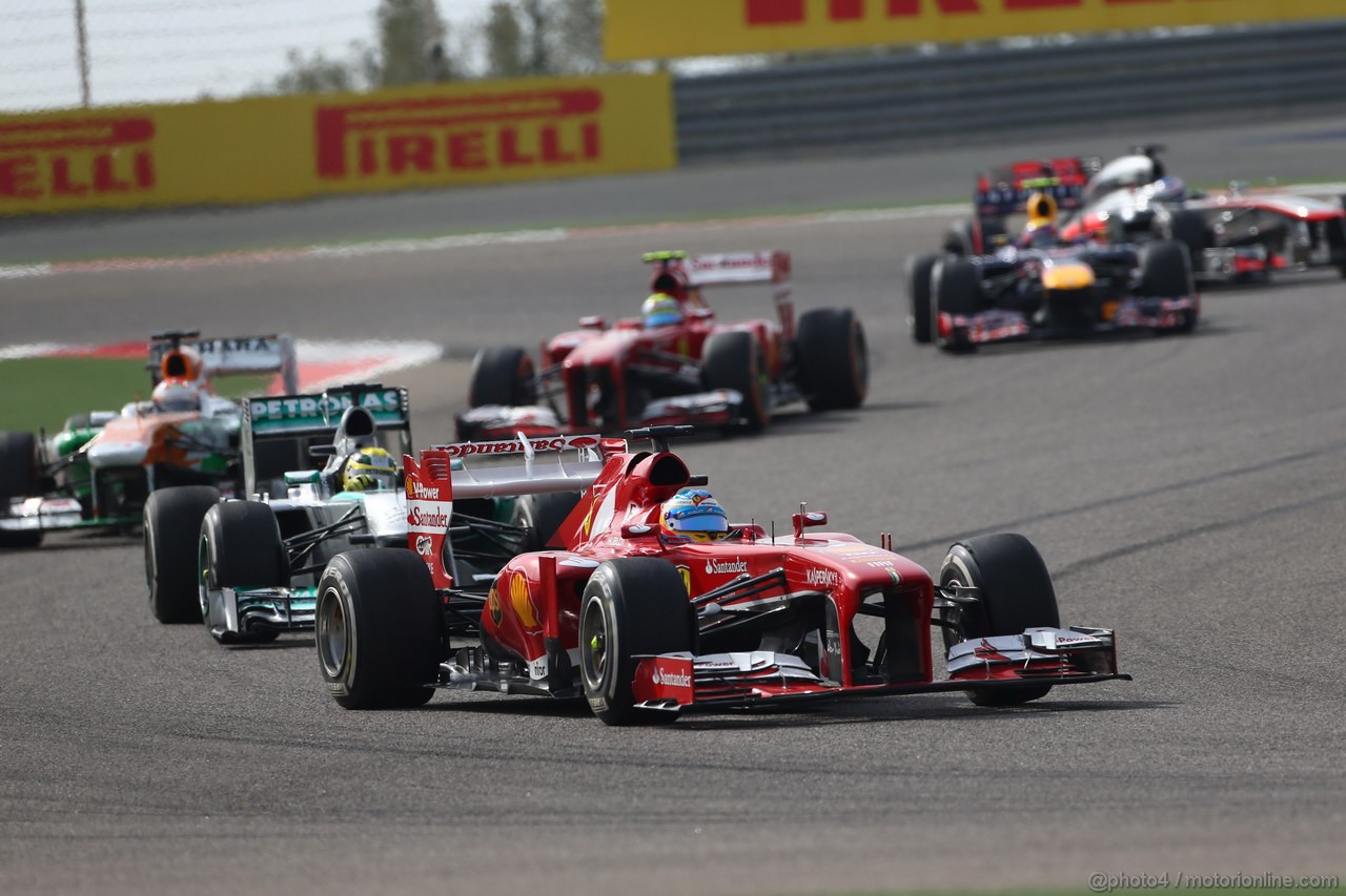 GP BAHRAIN, 21.04.2013- Gara, Fernando Alonso (ESP) Ferrari F138 
