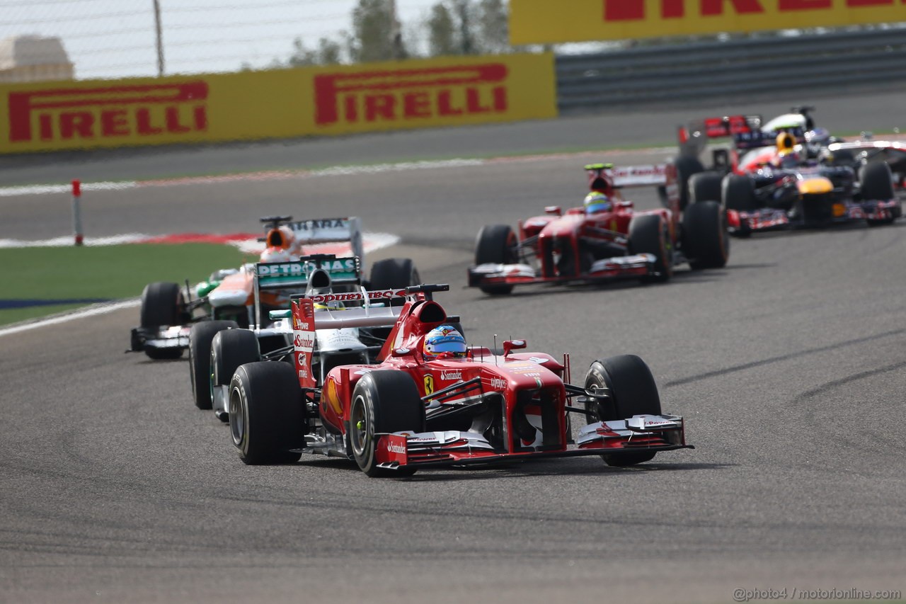 GP BAHRAIN, 21.04.2013- Gara, Fernando Alonso (ESP) Ferrari F138 