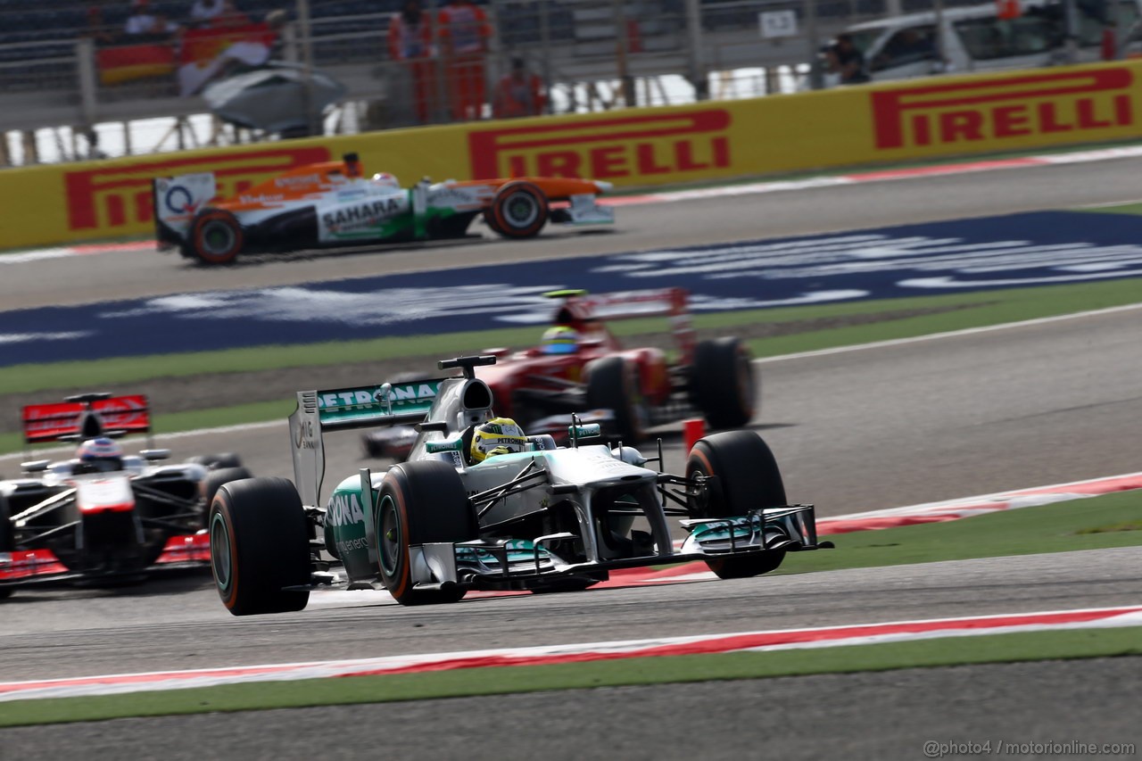 GP BAHRAIN, 21.04.2013- Gara, Nico Rosberg (GER) Mercedes AMG F1 W04 