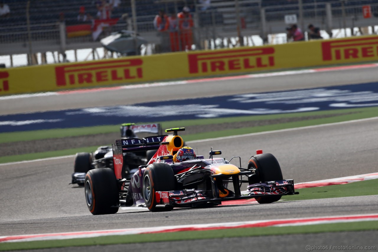 GP BAHRAIN, 21.04.2013- Gara, Mark Webber (AUS) Red Bull Racing RB9 