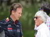 GP BAHRAIN, 21.04.2013- Christian Horner (GBR), Red Bull Racing, Sporting Director e Bernie Ecclestone (GBR), President e CEO of Formula One Management  