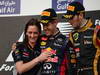 GP BAHRAIN, 21.04.2013- Gara, Sebastian Vettel (GER) Red Bull Racing RB9 vincitore e terzo Romain Grosjean (FRA) Lotus F1 Team E21 