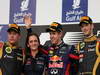 GP BAHRAIN, 21.04.2013- Gara, (L-D) secondo Kimi Raikkonen (FIN) Lotus F1 Team E21, Sebastian Vettel (GER) Red Bull Racing RB9 e terzo Romain Grosjean (FRA) Lotus F1 Team E21 