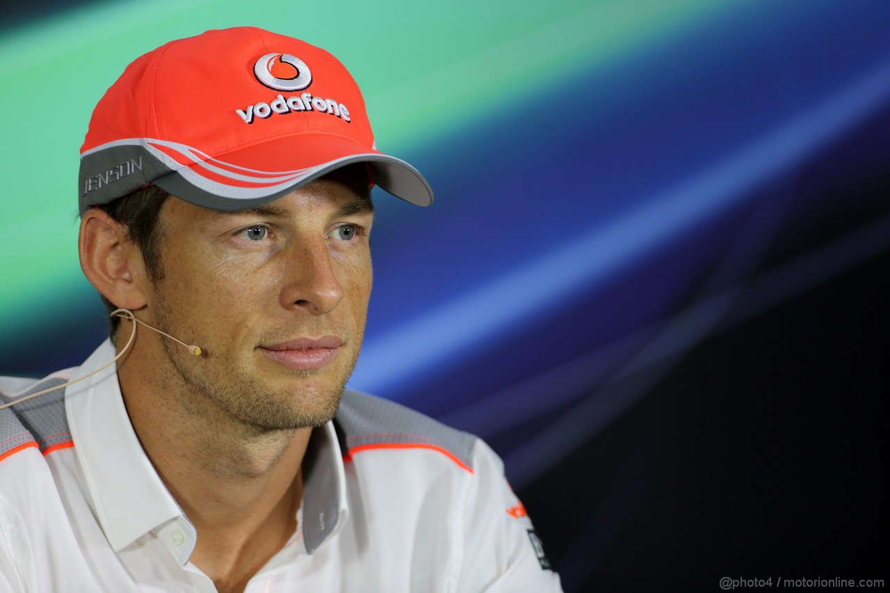 GP BAHRAIN, 18.04.2013- Conferenza Stampa, Jenson Button (GBR) McLaren Mercedes MP4-28 