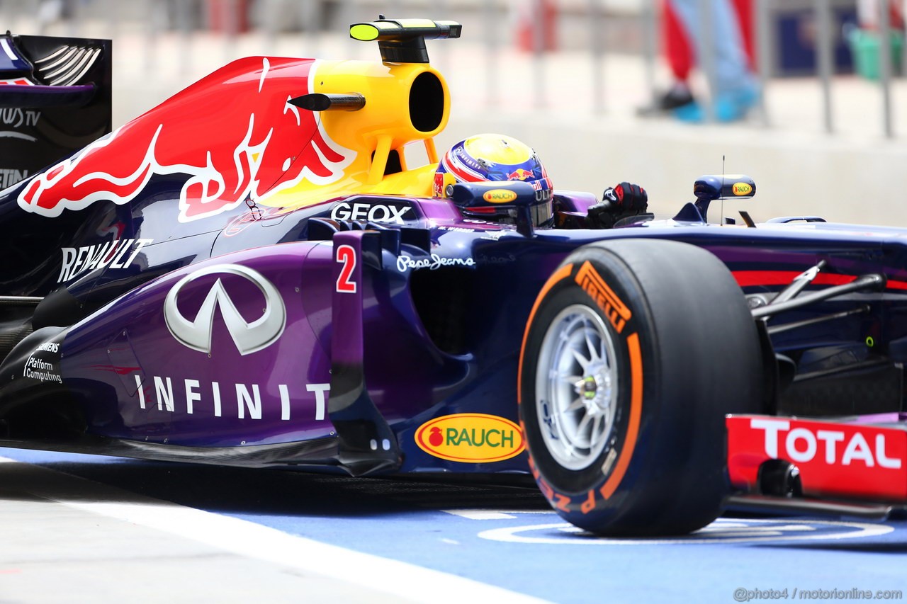 GP BAHRAIN, 20.04.2012- Prove Libere 3, Mark Webber (AUS) Red Bull Racing RB9 