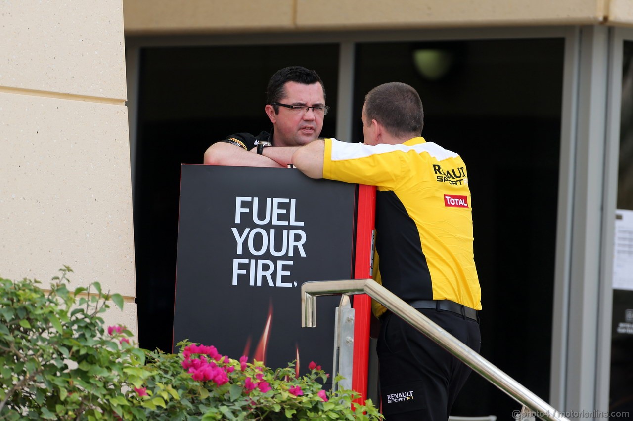 GP BAHRAIN, 20.04.2012- Prove Libere 3, Eric Boullier (FRA), Team Manager, Lotus F1 Team 