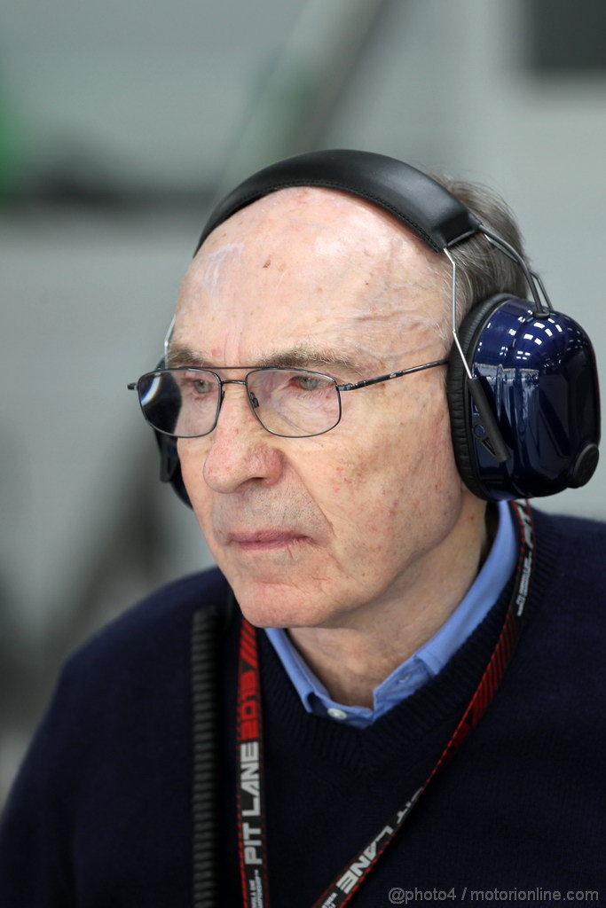 GP BAHRAIN, 20.04.2012- Prove Libere 3, Sir Frank Williams(gbr),Team Principal Williams F1 Team 