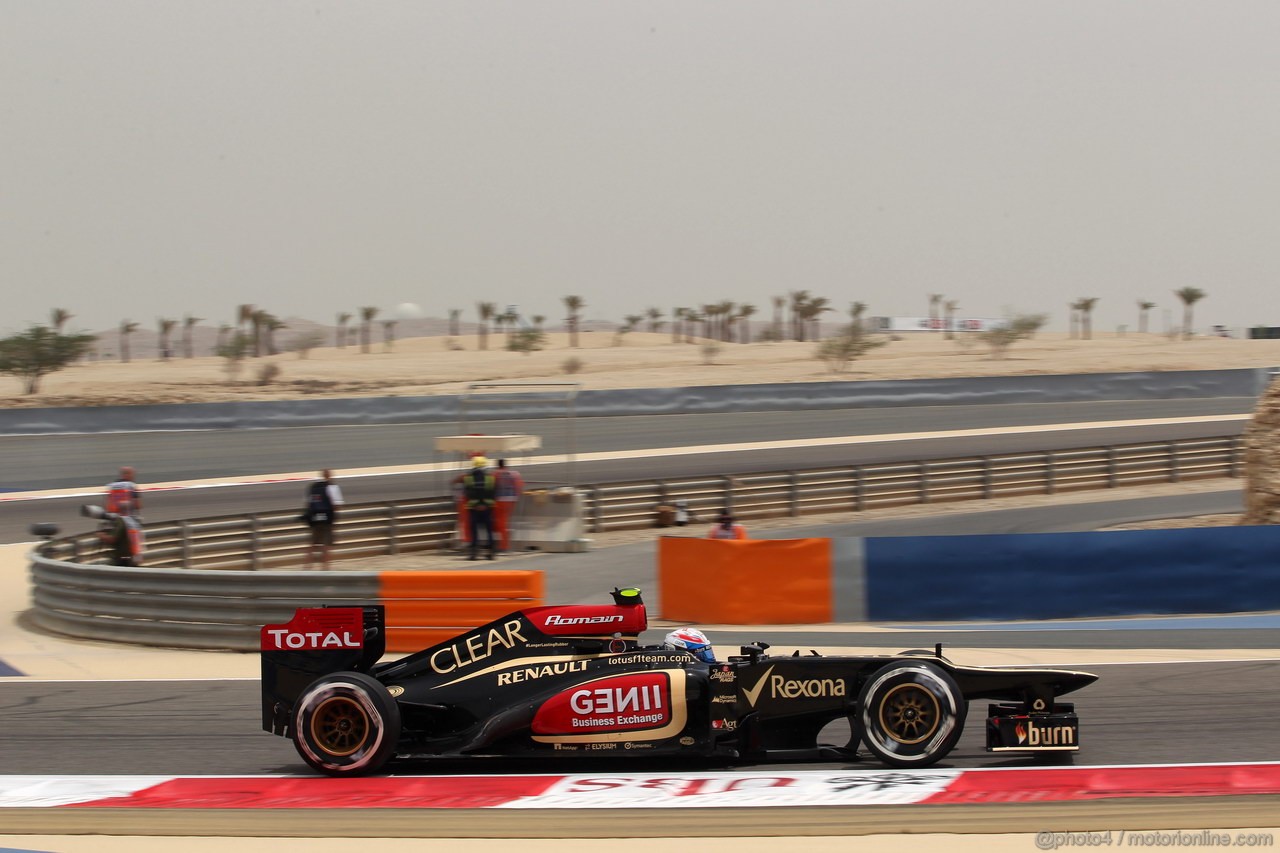 GP BAHRAIN, 20.04.2012- Prove Libere 3, Romain Grosjean (FRA) Lotus F1 Team E21 
