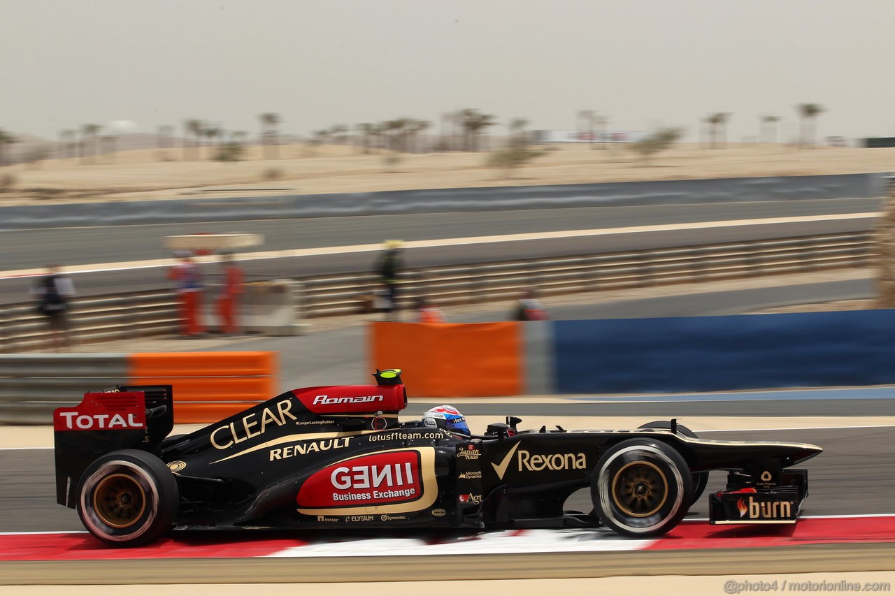 GP BAHRAIN, 20.04.2012- Prove Libere 3, Romain Grosjean (FRA) Lotus F1 Team E21 