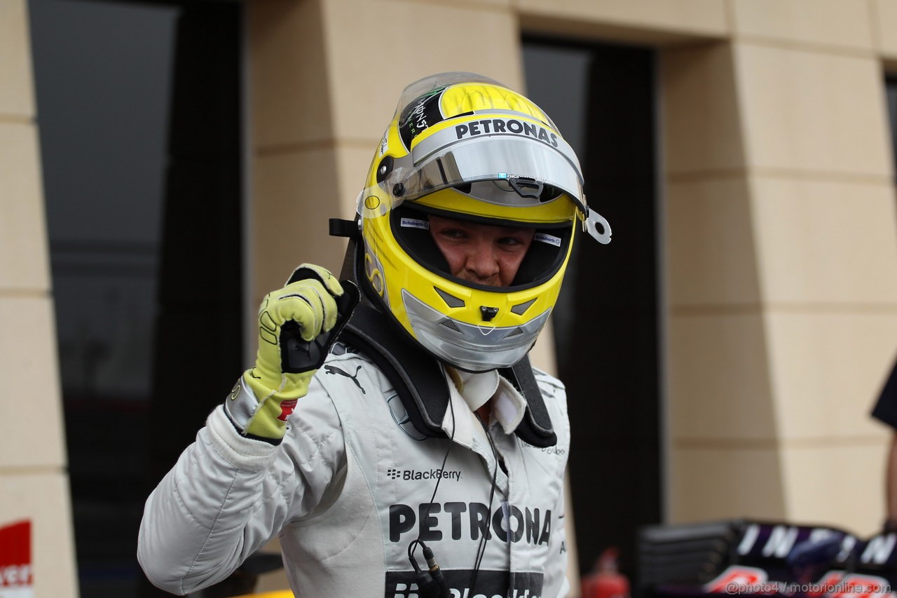 GP BAHRAIN, 20.04.2012- Qualifiche, Nico Rosberg (GER) Mercedes AMG F1 W04 pole position 
