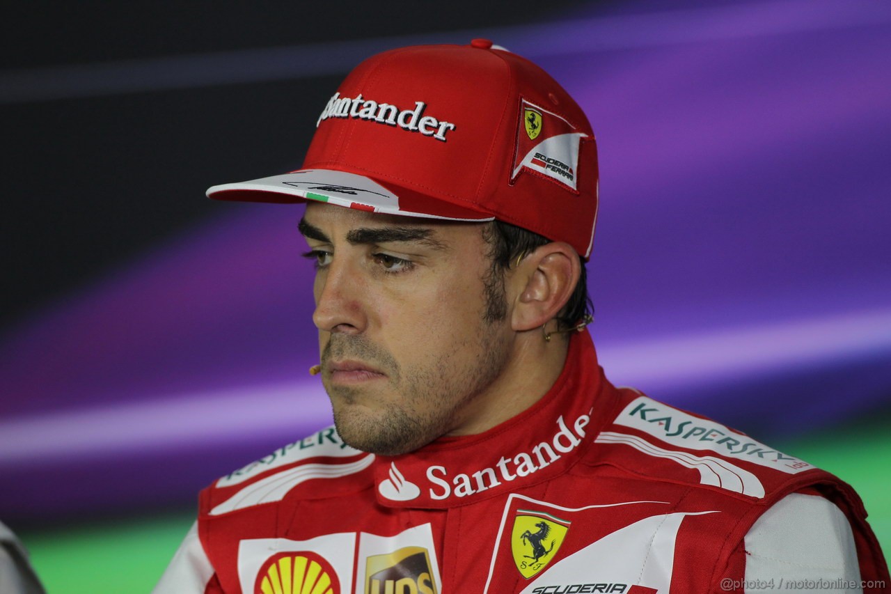 GP BAHRAIN, 20.04.2012- Qualifiche, Conferenza Stampa, Fernando Alonso (ESP) Ferrari F138 
