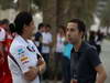 GP BAHRAIN, 20.04.2012- Monisha Kaltenborn (AUT), CEO e Team Principal, Sauber F1 Team e Nicola Todt (FRA), Manager di Felipe Massa 