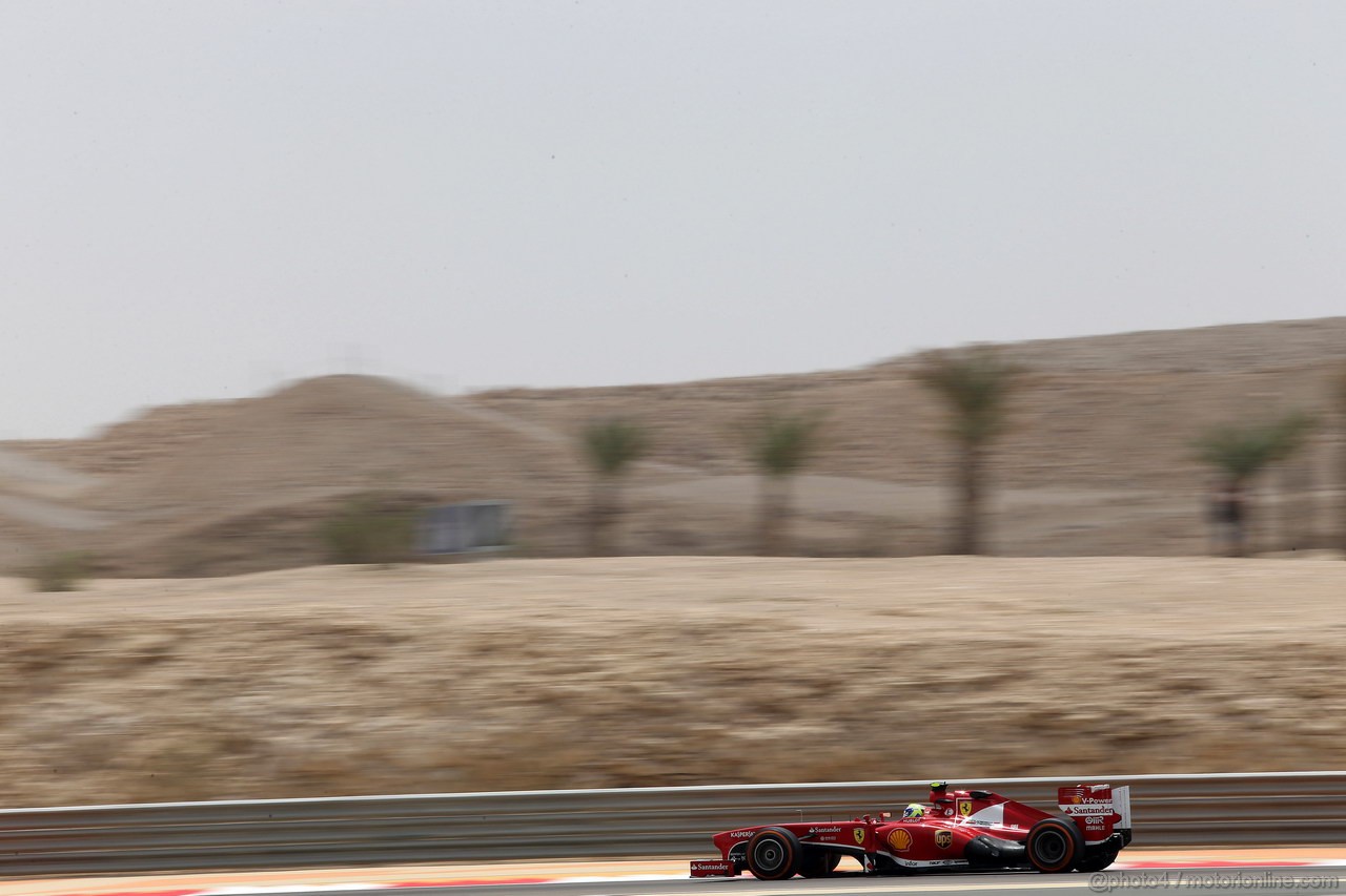 GP BAHRAIN, 19.04.2013- Prove Libere 1, Felipe Massa (BRA) Ferrari F138 