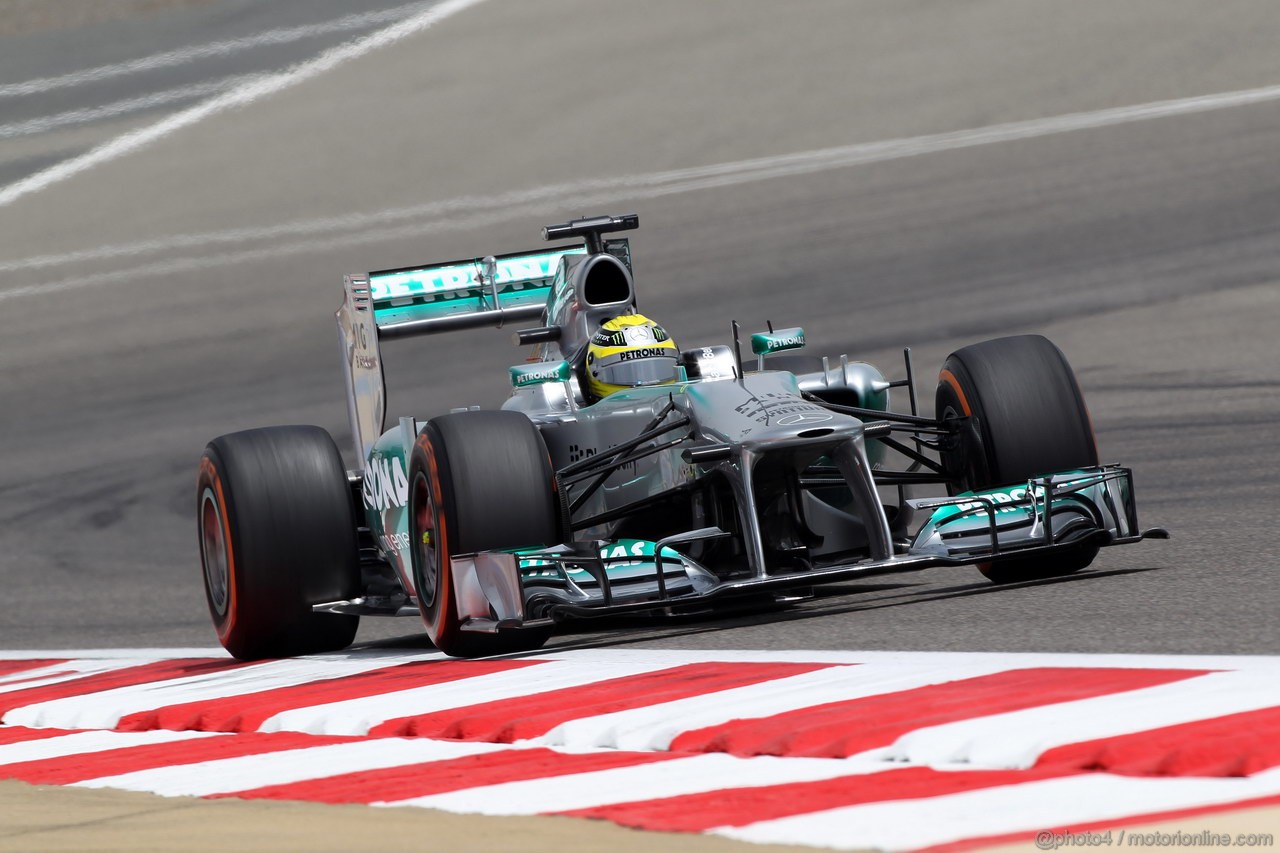 GP BAHRAIN, 19.04.2013- Prove Libere 1, Nico Rosberg (GER) Mercedes AMG F1 W04 