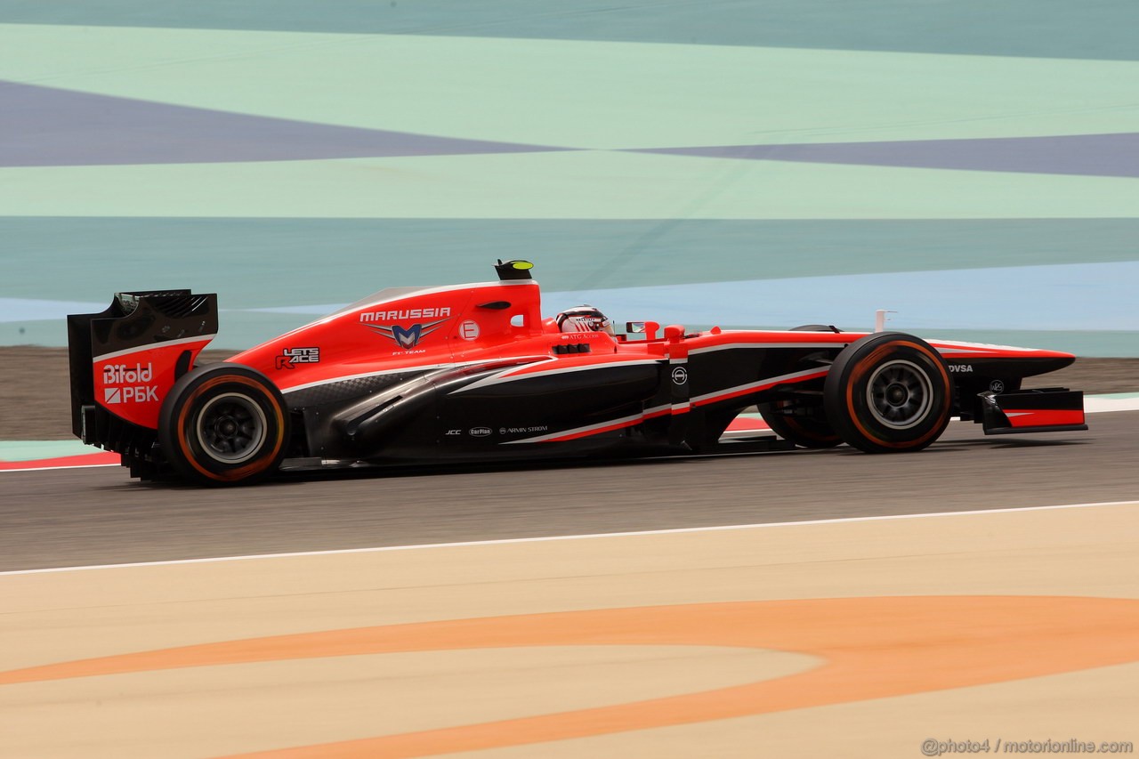 GP BAHRAIN, 19.04.2013- Prove Libere 1, Max Chilton (GBR), Marussia F1 Team MR02 