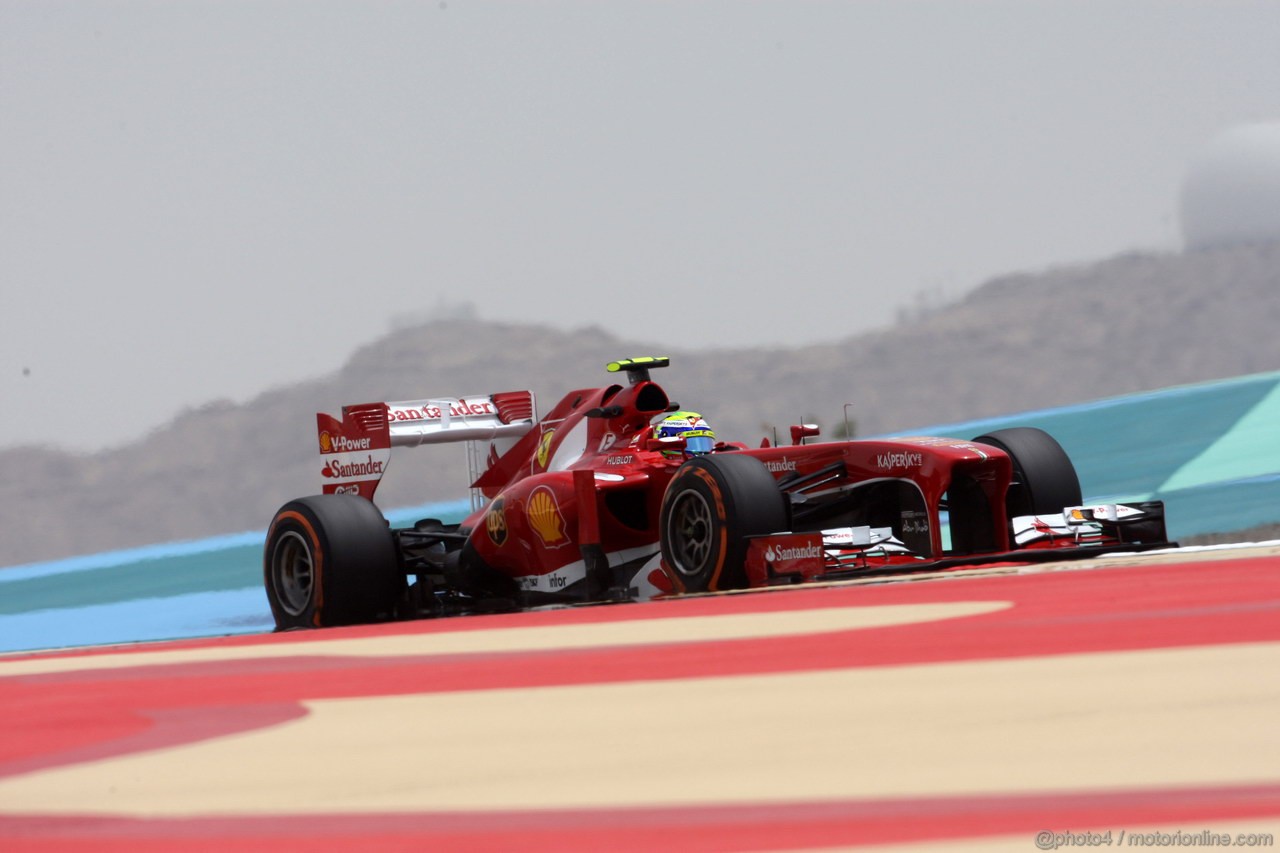 GP BAHRAIN, 19.04.2013- Prove Libere 1, Felipe Massa (BRA) Ferrari F138 