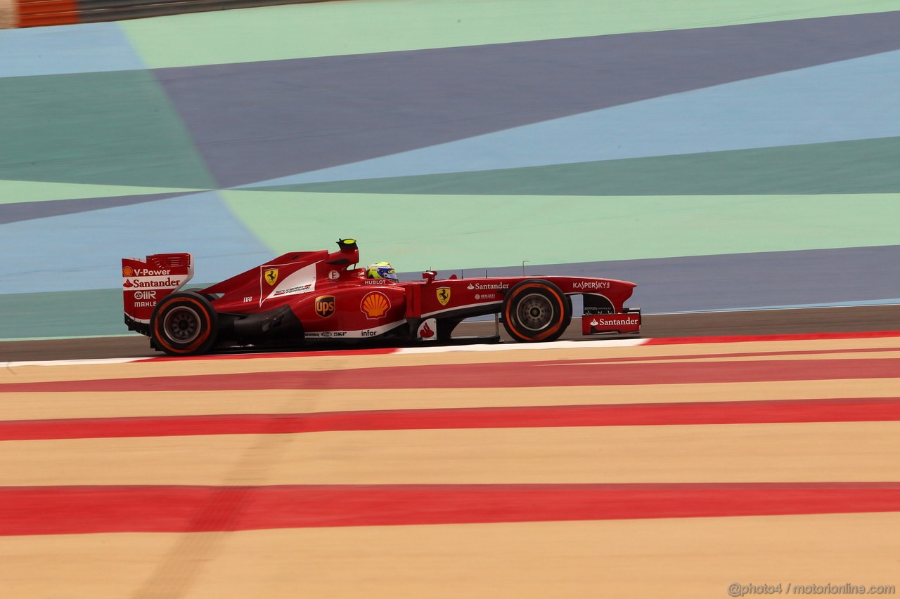 GP BAHRAIN, 19.04.2013- Prove Libere 1, Felipe Massa (BRA) Ferrari F138 