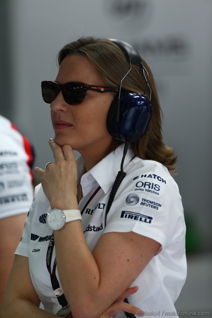 GP BAHRAIN, 19.04.2013- Prove Libere 1, Claire Williams