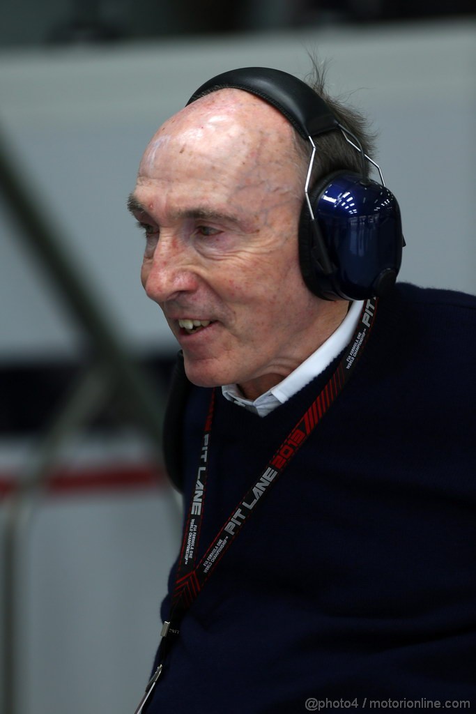 GP BAHRAIN, 19.04.2013- Prove Libere 1, Sir Frank Williams(gbr),Team Principal Williams F1 Team 