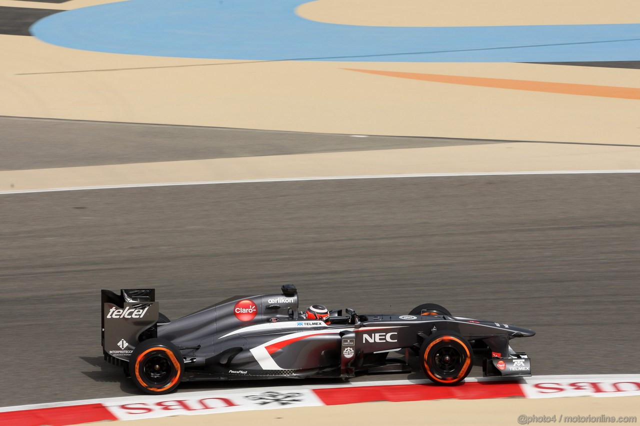 GP BAHRAIN, 19.04.2013- Prove Libere 2, Nico Hulkenberg (GER) Sauber F1 Team C32 