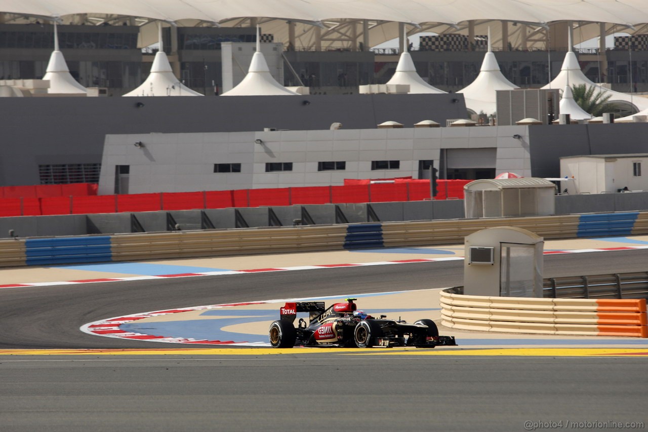 GP BAHRAIN, 19.04.2013- Prove Libere 2, Romain Grosjean (FRA) Lotus F1 Team E21 