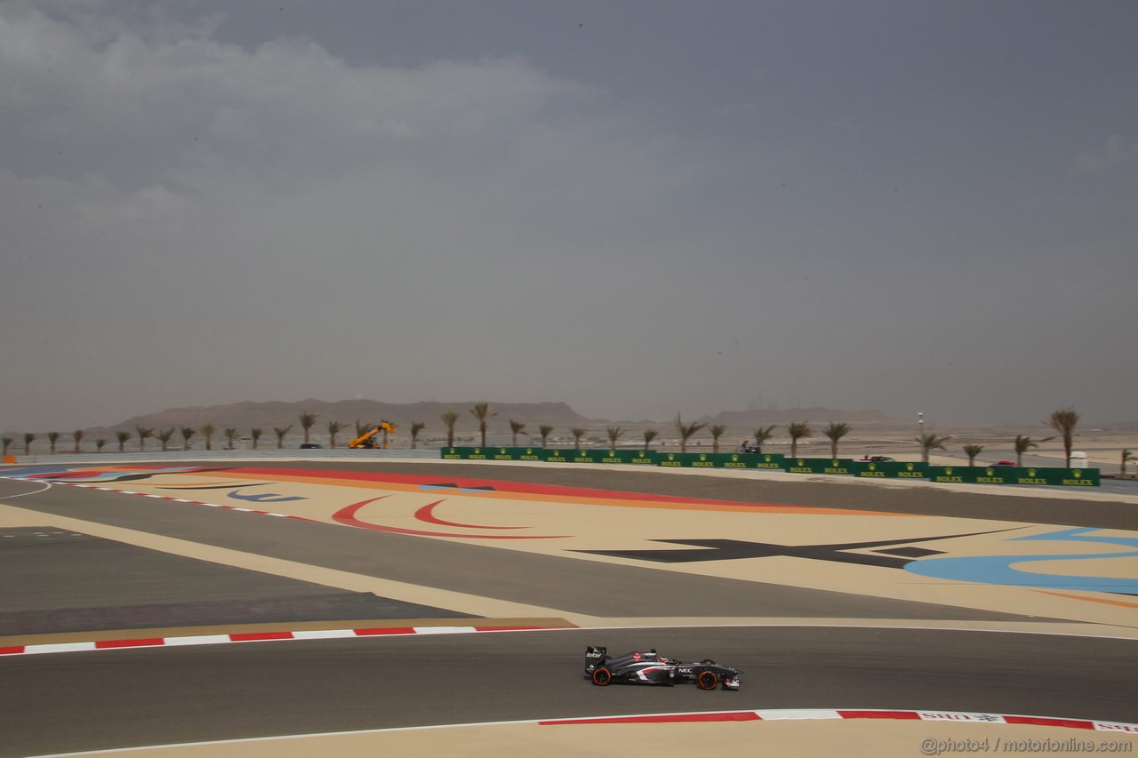 GP BAHRAIN, 19.04.2013- Prove Libere 2, Nico Hulkenberg (GER) Sauber F1 Team C32 