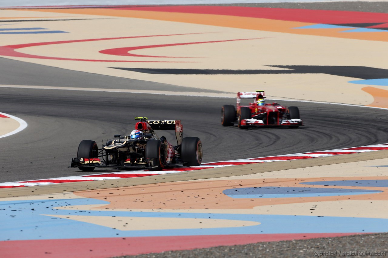 GP BAHRAIN, 19.04.2013- Prove Libere 2,Romain Grosjean (FRA) Lotus F1 Team E21 